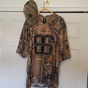 Steelers Camo Heinz Ward jersey with hat